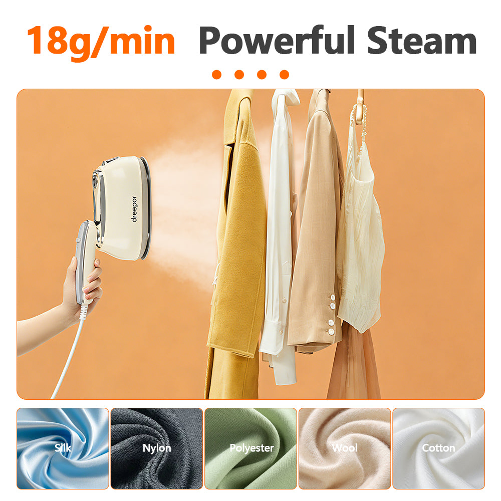 Dreepor 1300W Foldable Steam Iron – Portable Handheld with 160ml Water Tank