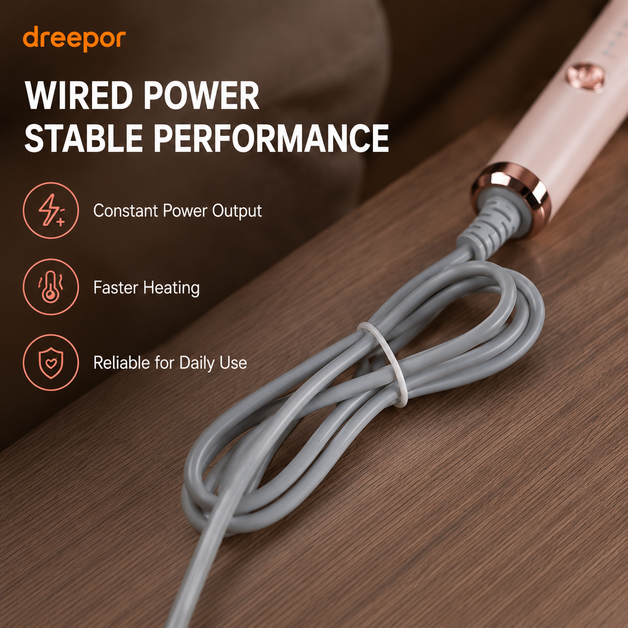 Dreepor Hair Straightening Brush | Ceramic Straightener for Smooth, Shiny Hair