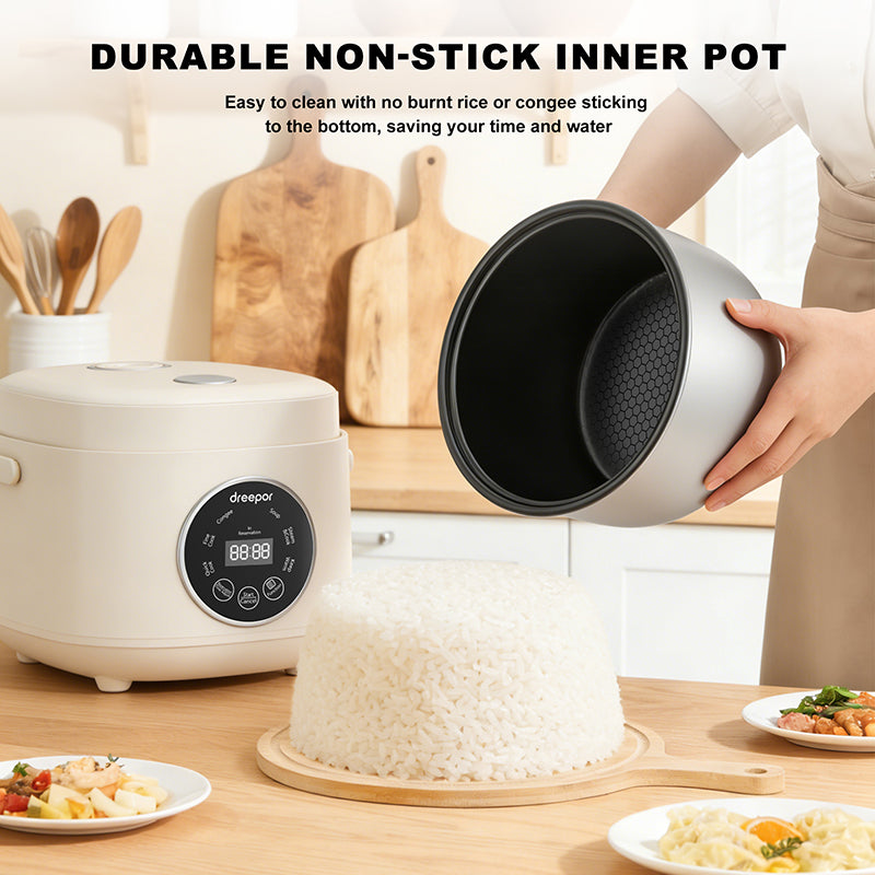 Dreepor Smart Rice Cooker – Touch Display & One-Button Cooking for Daily Meals