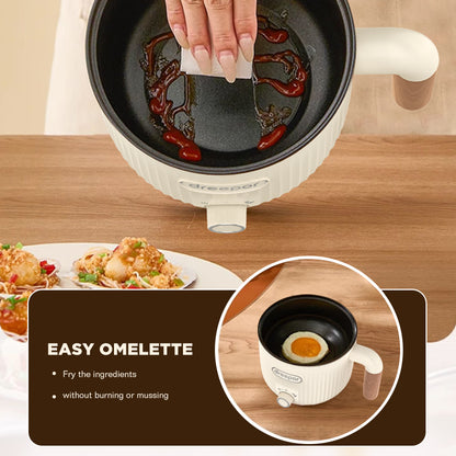 Dreepor Mini Rice Cooker: 3-Cup Multifunctional Pot with Steamer Basket