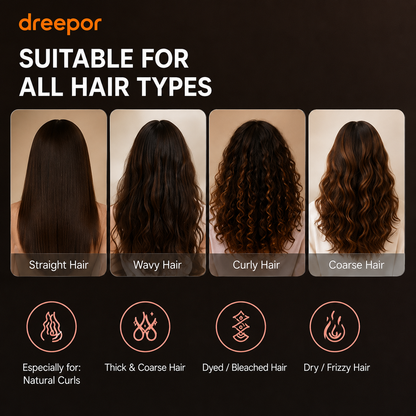 Dreepor Hair Straightening Brush | Ceramic Straightener for Smooth, Shiny Hair