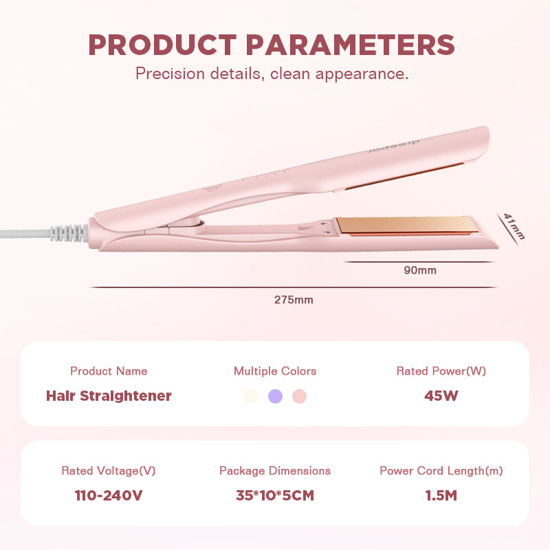 Dreepor 2-in-1 Ionic Hair Straightener & Curler – 15s Fast Heating Ceramic Flat Iron for Smooth & Shiny Hair