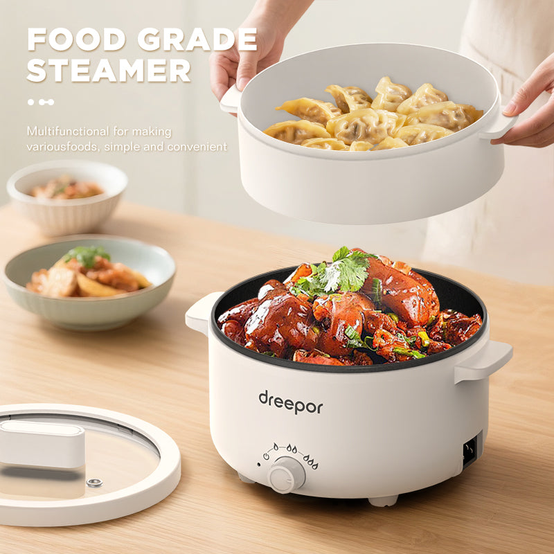 Dreepor 2L Double-Layer Steamer & Frying Pan
