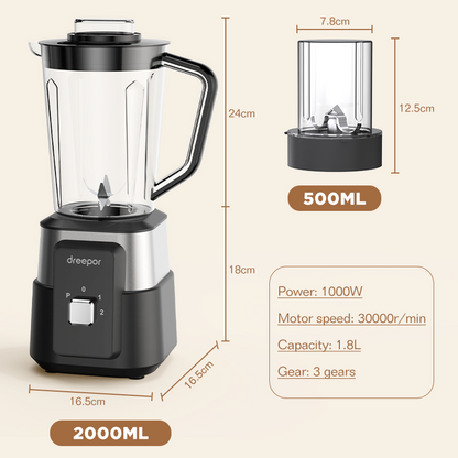 Dreepor 2-in-1 High-Speed Blender & Food Chopper