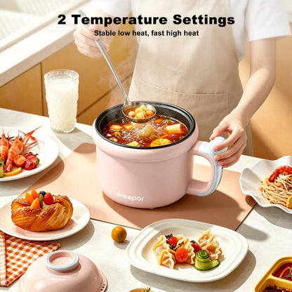 Dreepor Multi-Function Electric Cooker 1.5L | Portable Hot Pot for Noodles, Soup & Daily Meals