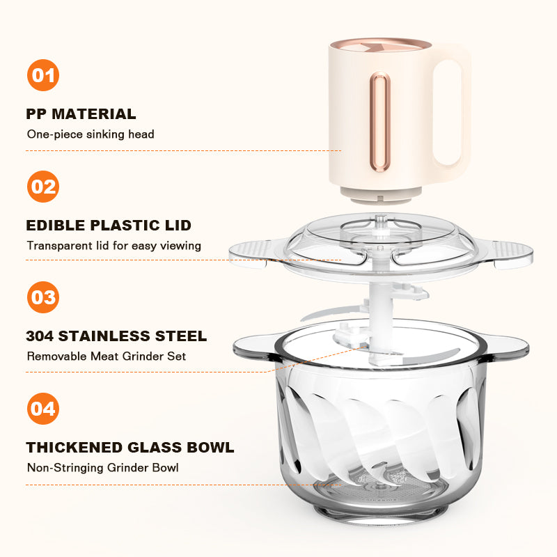 Dreepor Electric Food Chopper 2L/3L – Multi-Purpose Meat Grinder & Vegetable Processor