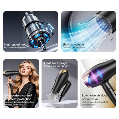 Dreepor Foldable Hair Dryer – Fast Drying with Hot & Cold Air