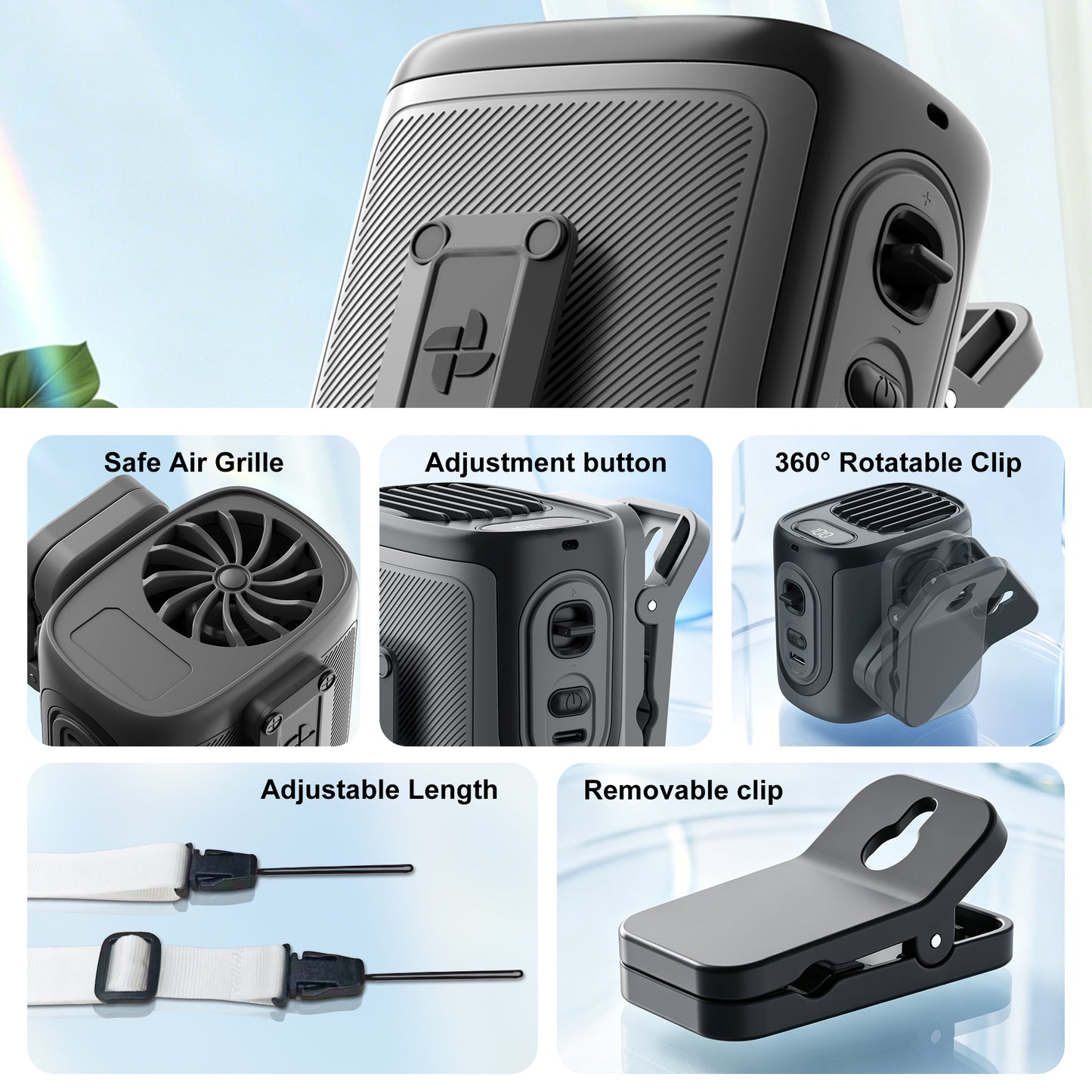 Dreepor Wearable Waist Fan – Hands-Free, 5-Speed Cooling