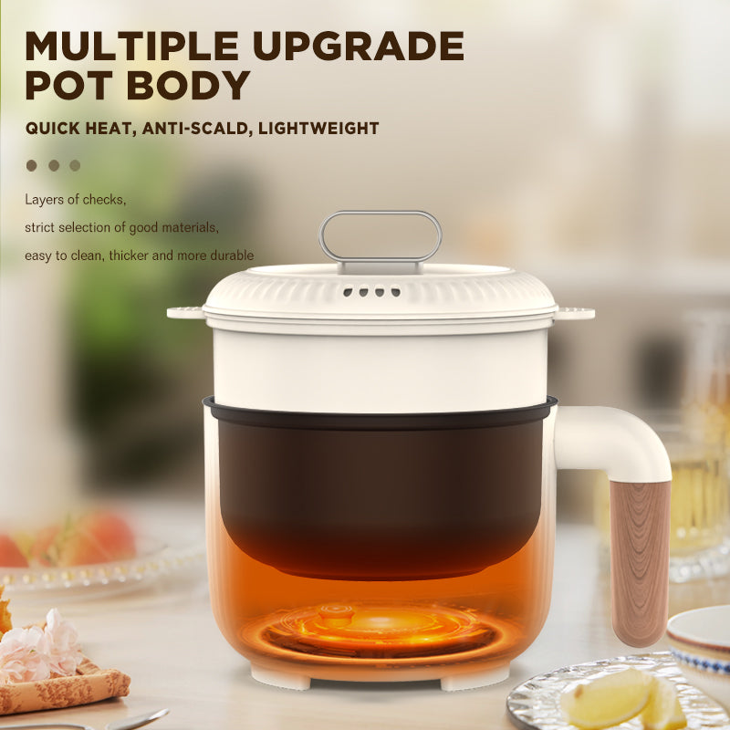 Dreepor Mini Rice Cooker: 3-Cup Multifunctional Pot with Steamer Basket