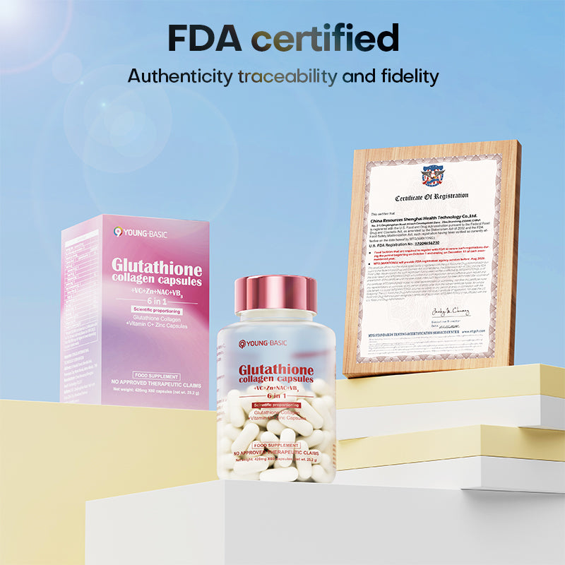Dreepor & 9YOUNG-BASIC Glutathione Collagen Peptides – Brightening & Anti-Aging Capsules