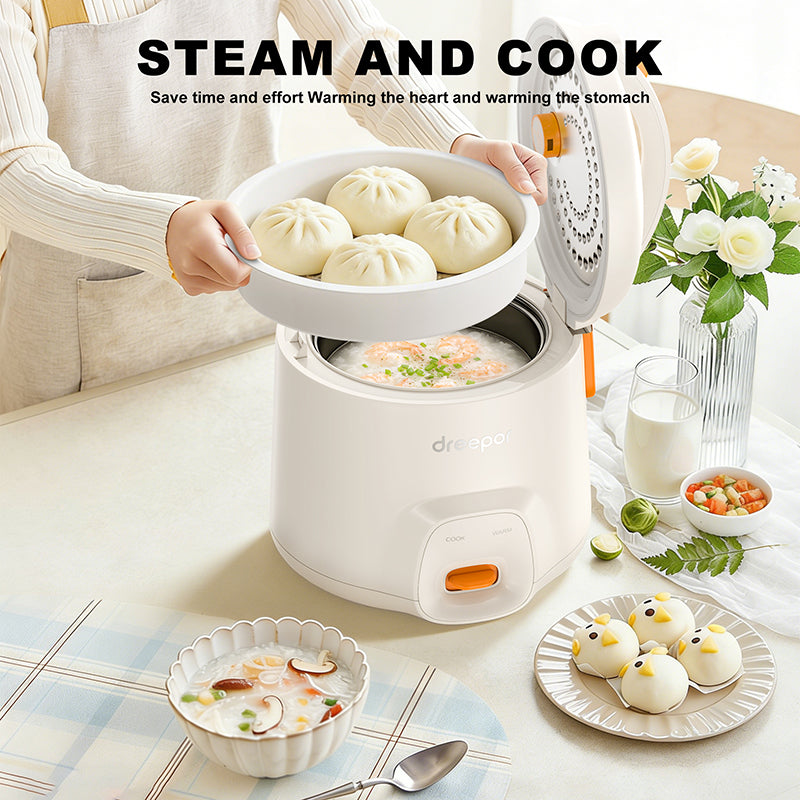 Dreepor Easy Rice Cooker with Steamer