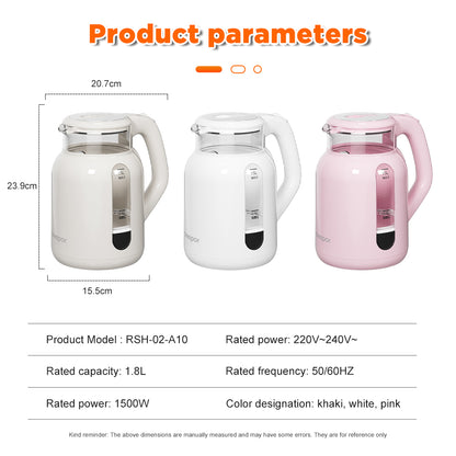 Dreepor 1.8L Electric Glass Kettle | Fast Boil Water Heater with Auto Shut-Off