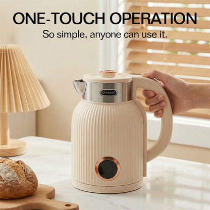 Dreepor 2.3L Electric Kettle – 1500W Fast Boil, 304 Stainless Steel, Auto Shut-Off
