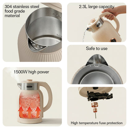 Dreepor 2.3L Electric Kettle – 1500W Fast Boil, 304 Stainless Steel, Auto Shut-Off