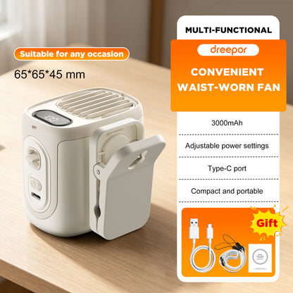 Dreepor Wearable Waist Fan – Hands-Free, 5-Speed Cooling