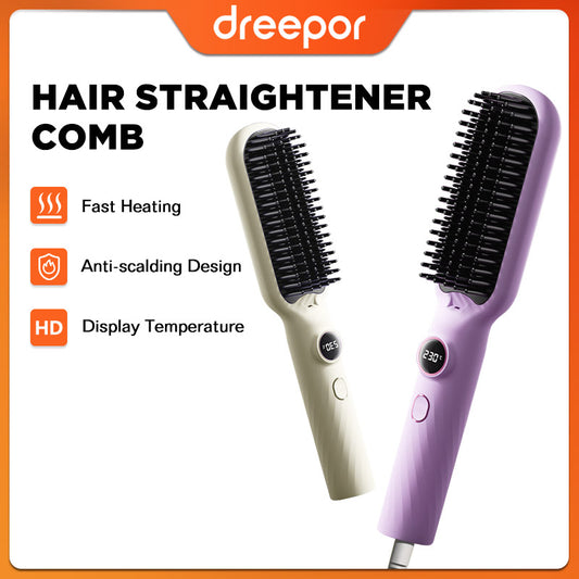 Dreepor Negative Ion Straightening Comb - Salon-Perfect Hair at Home