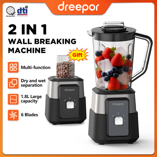 Dreepor 2-in-1 High-Speed Blender & Food Chopper