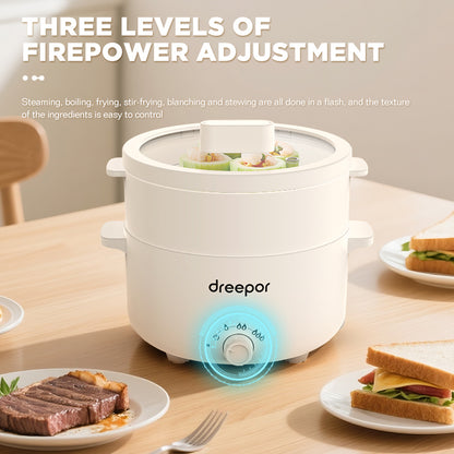 Dreepor 2L Double-Layer Steamer & Frying Pan