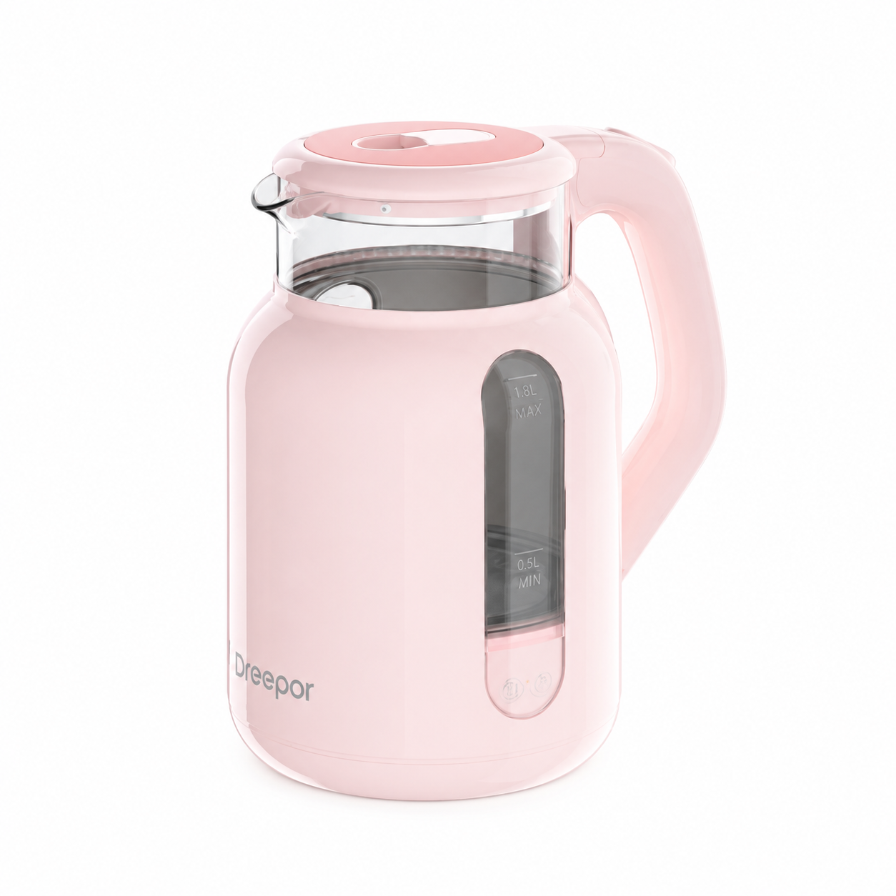 Dreepor 1.8L Electric Glass Kettle | Fast Boil Water Heater with Auto Shut-Off