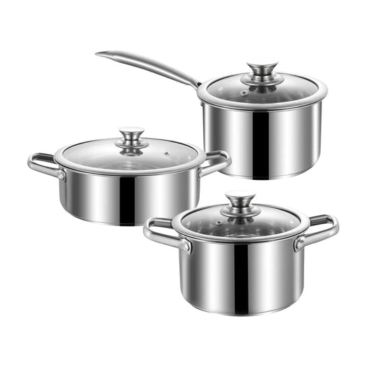Dreepor 304 Stainless Steel Soup Pot with Glass Lid – Non-Stick Cooking Pot PH