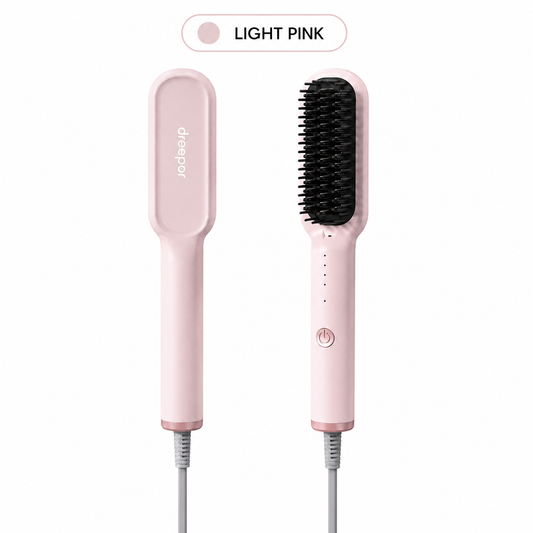 Dreepor Hair Straightening Brush | Ceramic Straightener for Smooth, Shiny Hair