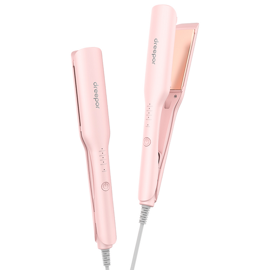 Dreepor 2-in-1 Ionic Hair Straightener & Curler – 15s Fast Heating Ceramic Flat Iron for Smooth & Shiny Hair
