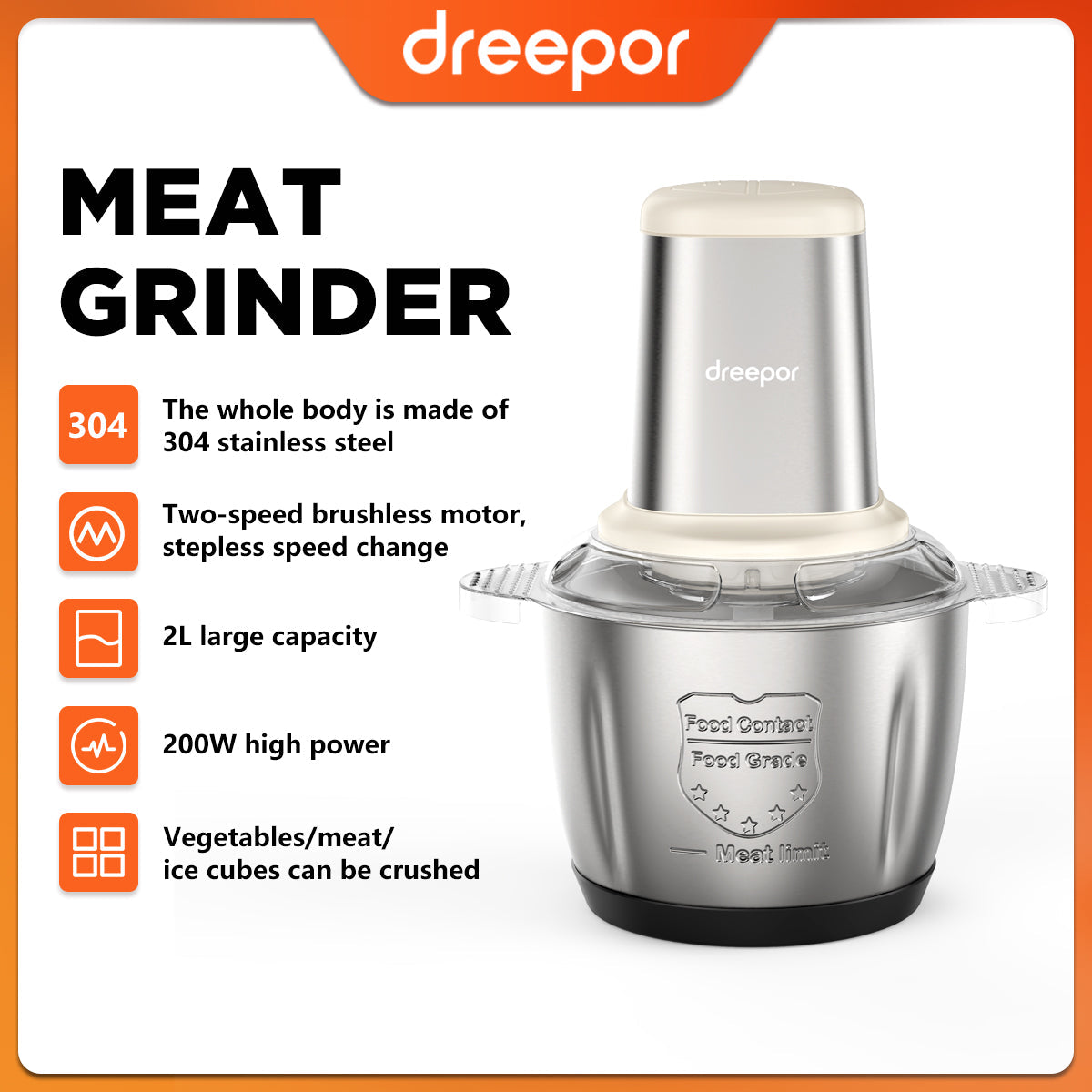 Dreepor Cyclone Speed Electric Food Chopper