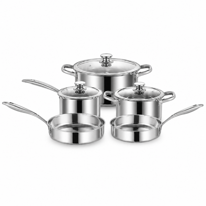 Dreepor 304 Stainless Steel Soup Pot with Glass Lid – Non-Stick Cooking Pot PH